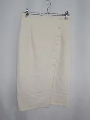 ◇ Θ Loungedress サイドボタン ウエストゴム ロング丈 タイト スカート サイズF アイボリー レディース E  【1409240068181】のサムネイル