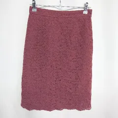 ◇ Θ PROPORTION BODY DRESSING 花柄シアー 膝丈 タイト スカート サイズM レッド レディース E  【1409240067733】
