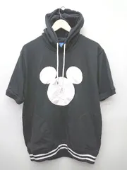 ◇ ⊂ Disney 東京ディズニーリゾート　ミッキー　スウェット 半袖 プルオーバー　パーカー サイズM ブラック レディース P  【1409250018909】