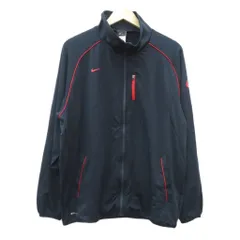 ナイキ NIKE スポーツウェア ジャージ ジャケット ミドル丈 XL 紺 ネイビー スタンドカラー ロゴプリント /MA13 ■ECE004