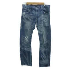 リーバイス Levi's 202 デニムパンツ ジーンズ ストレート W32 L32 青 ブルー ウォッシュ加工 ダメージ加工 /HO53 ■ECA004