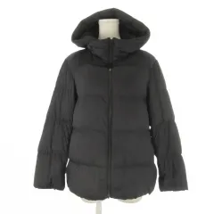 ユニクロ UNIQLO ULTRA LIGHT DOWN ダウンジャケット 上着 S 黒 ブラック フード付き ジップアップ 長袖 /CK24 ■ECD004