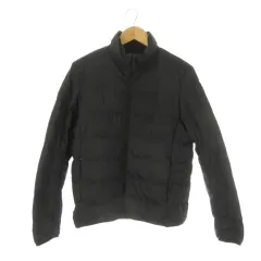 ユニクロ UNIQLO ULTRA LIGHT DOWN ダウンジャケット 上着 M 黒 ブラック 無地 スタンドカラー 長袖 /CK17 ■ECD004