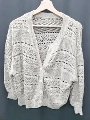 ◇ Θ LOWRYS FARM ローリーズファーム コットン 長袖 カーディガン サイズF グレー レディース P  【1409250048920】