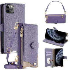 【新品】 手帳型 ケース 革 レザー for iPhone 11 Pro ショルダー スマホケース スマートフォンケース 対応 アイフォン