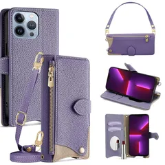 【新品】 手帳型 ケース 革 レザー for iPhone 13 Pro ショルダー スマホケース スマートフォンケース 対応 アイフォン