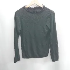 ◇ ⊇ ehka sopo エヘカソポ 首元レース 長袖 リブニットトップス サイズF ブラック レディース E  【1410100005802】のサムネイル