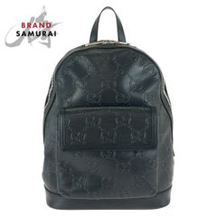 GUCCI グッチ GGエンボス ブラック 黒 シルバー金具 レザー 658579