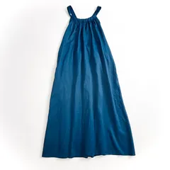 BEAUTY&YOUTH UNITED ARROWS ビューティーアンドユース 麻100% ノースリーブワンピース ロング丈 コバルトブルー 青 Aライン フレア ノースリーブ ラミー　リネン 天然素材 ベトナム製 ナチュラル 無地 涼感 通気性 【D259】