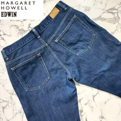 定価4.1万円 MARGARET HOWELL × EDWIN デニム パンツ 32(ML位) LIGHT DENIM コットン 濃紺 ボタンフライ 日本製