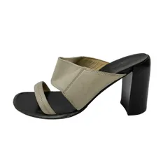 DONNAKARAN(ダナキャラン) ミュール 5 1/2 レディース - アイボリー×ダークブラウン NEWYORK/アウトソール張替済 レザーのサムネイル