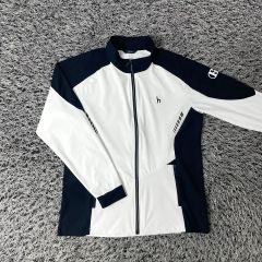 最終価格 [ak] BURTON ホワイト ジップアップ L - メルカリ