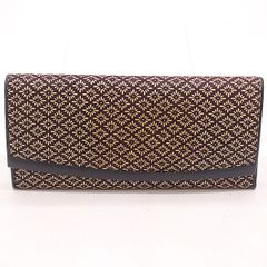 □新品 送料込み□鹿革漆付け 伝統工芸 菱菊模様 印伝 ラウンド 