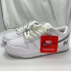 【中古】Supreme×NIKE SB Dunk Low White/Metallic Silver サイズ27cm HQ8487-100 白×灰[91]のサムネイル