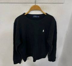 極美品✳︎ポロラルフローレン裏起毛スウェットトレーナー黒サイドリブ