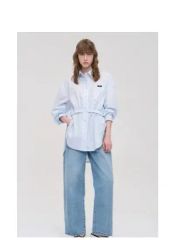 新品 jsluxe ☆ OXストライプ フリルブラウス - メルカリ
