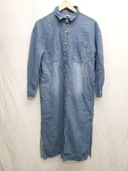 ◇ Θ Girly Doll ガーリードール 長袖 膝下丈 デニム シャツ ワンピース サイズM ブルー レディース P  【1410160017753】のサムネイル