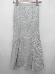 ◇ ⊇ ◎ ●未使用● funfashionfuture ヘリンボーン ロング マーメイド スカート サイズM グレー ホワイト レディース P  【1410230022045】