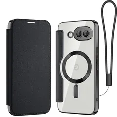 【新品】 Cace for Google Pixel 9A ケース手帳型 シンプル グーグルピクセル 9A 向けのスマホケース 背面 透明 magsafe対応 ワイヤレス充電対応 多機能 収納 財布型 カード入れ RFIDブロッキング PU革レザーカバー 軽量