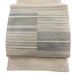 麻絽 名古屋帯 無地 生成色 単衣〜盛夏に【新品、未使用】 - メルカリ
