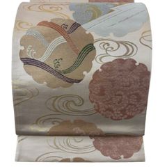袋帯 名品 草花 立涌 唐織 金糸 薄茶色 六通 正絹 中古 - メルカリ