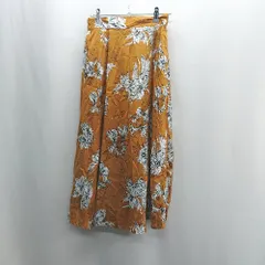 ◇ ⊂ Doux archives ドゥアルシーヴ 花柄 ロング フレア タックスカート サイズM オレンジ レディース E  【1410290042700】のサムネイル