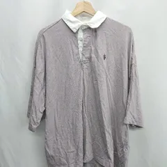 ◇ ⊂ U.S.POLO ASSN. ユーエスポロアッスン ワンポイント刺繍 半袖 ポロシャツ サイズL パープル系 メンズ E  【1410290049761】
