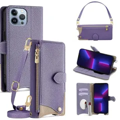 【新品】 手帳型 ケース 革 レザー for iPhone 13 Pro Max ショルダー スマホケース スマートフォンケース 対応 アイフォン