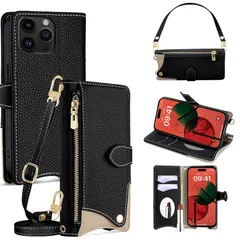 【新品】 手帳型 ケース 革 レザー for iPhone 14 Pro Max ショルダー スマホケース スマートフォンケース 対応 アイフォン