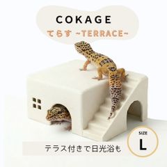 COKAGE 爬虫類シェルター てらす L】レオパ ニシアフ アイボリー色