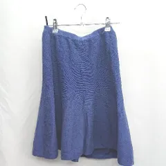 ◇ Θ UNITED ARROWS ユナイテッドアローズ 膝丈 Aライン スカート サイズ表記なし ブルー レディース E  【1410290076392】