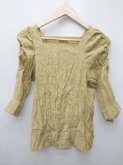 ◇ ⊂ NEUNA ヌナ パフスリーブ 七分袖 トップス カットソー サイズF イエロー系 レディース P  【1411070011251】のサムネイル