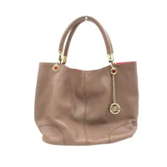 LANCEL ランセル トートバッグ レザー トートバッグ ロゴチャーム付き 肩掛け ショルダー ブラウン レディース 【中古】