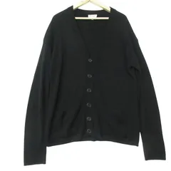 GIORGIO ARMANI ジョルジオアルマーニ カーディガン ウール ニット Vネック 長袖 カットソー トップス イタリア製 ブラック 48【M】 メンズ 【中古】のサムネイル
