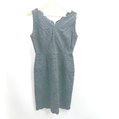 ◇ ⊂ MERCURYDUO マーキュリーデュオ カットワークレース ノースリーブ ひざ丈 ワンピース サイズF ブラック レディース E  【1411280038475】