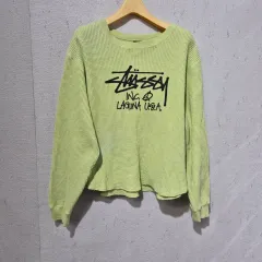 STUSSY ワッフル 長袖 Tシャツ ライム
