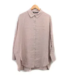 ザラ ZARA シャツ ブラウス 長袖 シンプル M ベージュ /KT39