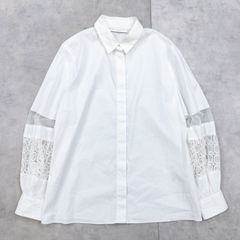 s*a様 deres デレス 刺繍シャツ ホワイト×ネイビー フリーサイズ