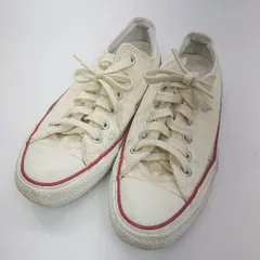 ◇ Θ CONVERSE コンバース ローカットスニーカー サイズ24 ホワイト レッド系 レディース E  【1412090052453】のサムネイル