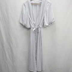 ◇ ⊂ ROPE PICNIC ロペピクニック シアー 半袖 ロング ワンピース サイズ38 ブルー レディース E  【1412090055904】
