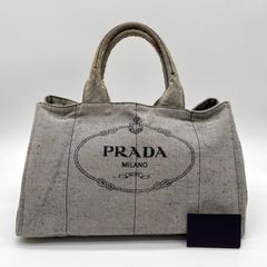 PRADA プラダ カナパ Lサイズ ロゴジャガード トートバッグ マザーズ