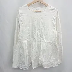 ◇ ⊂ OPAQUE.CLIP オペーク ドット クリップ ドッキングペプラム 長袖 カットソー サイズL ホワイト レディース E  【1412260037082】