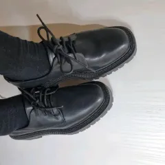 H&M レディース ミュール チャンキーヒール レースアップ ローファー靴 37(235)