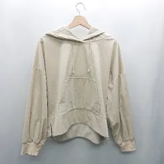 ◇ ⊇ merlot メルロー コーデュロイ 長袖 パーカー サイズM ベージュ系 レディース E  【1501160034960】のサムネイル