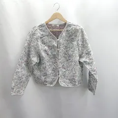 ◇ ⊂ ap retro アプレトロ 花柄 ゴブラン 長袖 ノーカラージャケット サイズF グリーン系 レディース E  【1411280038413】のサムネイル