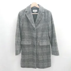 ◇ ⊇ GLOBAL WORK グローバルワーク チェック柄 ロング丈 長袖 コート サイズ M グレー系 レディース E  【1412090004315】