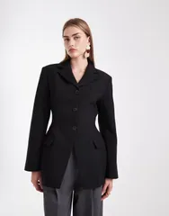 エイソス レディース アウター ジャケット・ブルゾン ブレザー ASOS DESIGN cinch moulded hip blazer part of a set Black ブラック