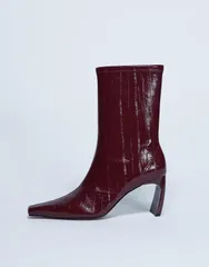 トップショップ レディース シューズ ブーツ・レインブーツ アンクル ブーツ Topshop Pearl pointed toe ankle boots eel Burgundy バーガンディのサムネイル