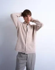 トップマン メンズ アウター カーディガン クルーネック Topman crew neck cardigan in stone STONE ストーンのサムネイル