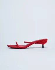 トップショップ レディース シューズ サンダル スエード ヒール Topshop Ada suede kitten heel mules RED レッドのサムネイル